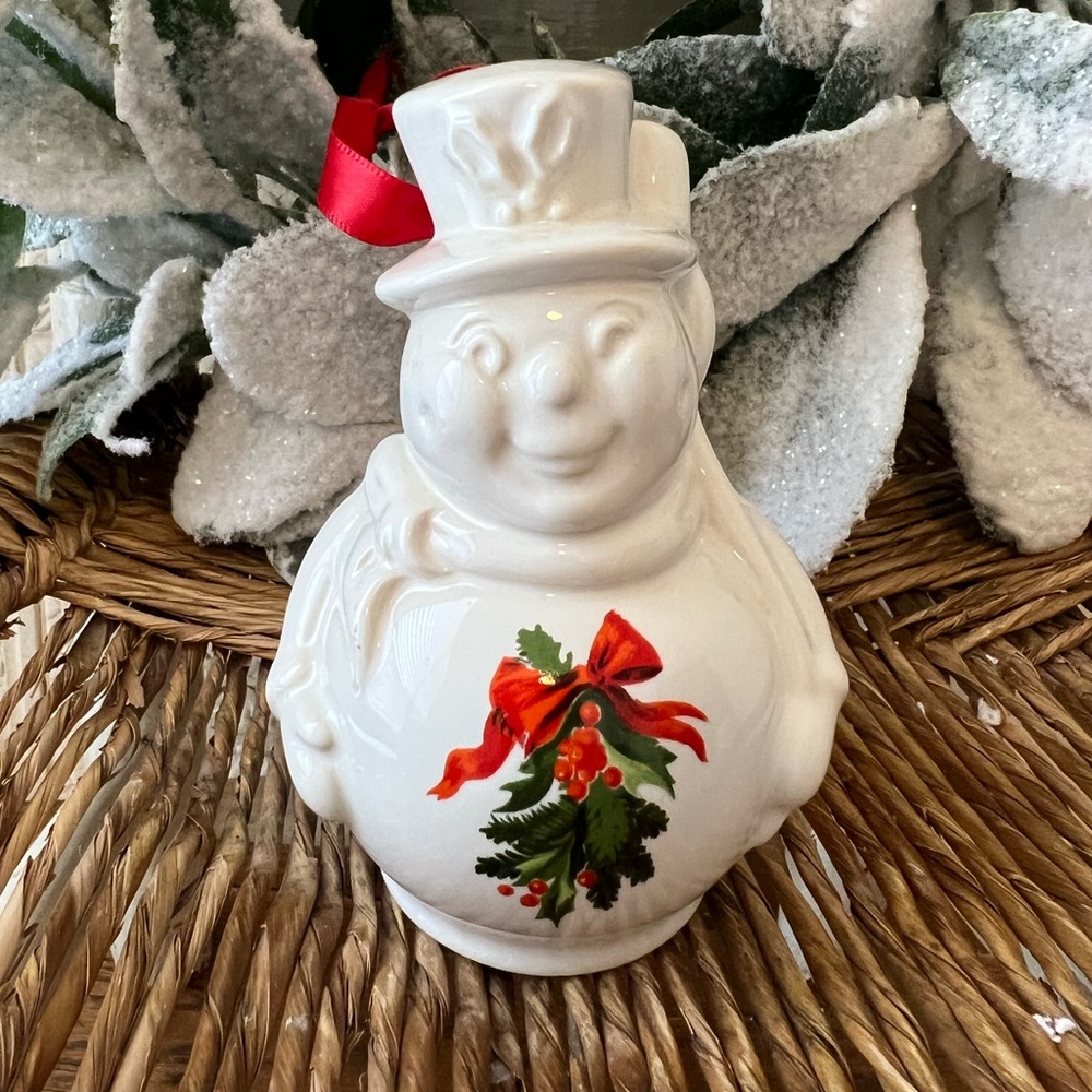 Vintage Pfaltzgraff 1995 Holiday Heritage Bell Snowman Ornament
